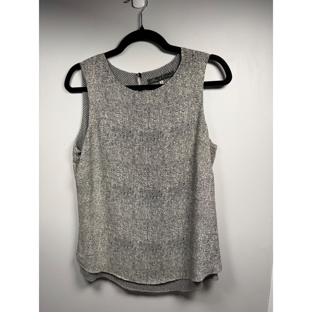 Rose & Olive Black White cream tank Blouse Keyhole Back Sz Medium